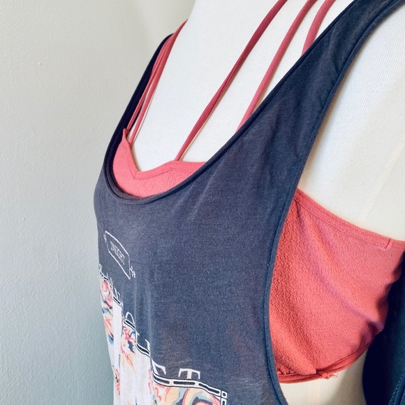 Insight Gray Floral Graphic Oversized Tank Top - Picture 2 of 6